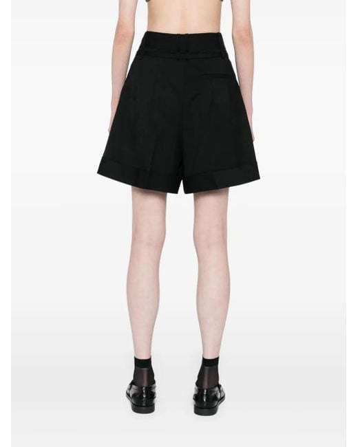 JNBY Black Wide-Leg Belted Shorts