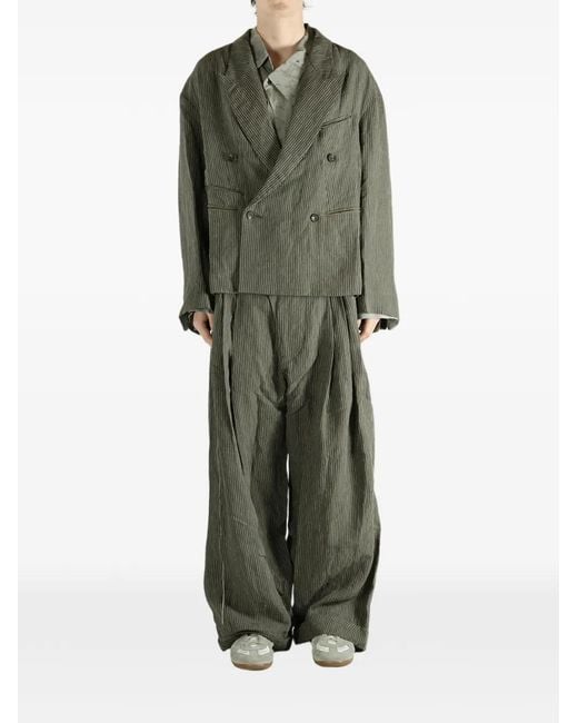 Ziggy Chen Green Striped Blazer for men