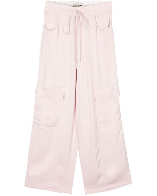 Aeron Pink Opal Wide-leg Cargo Trousers