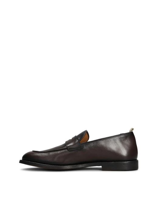 Officine Creative Black Leather Loafers for men