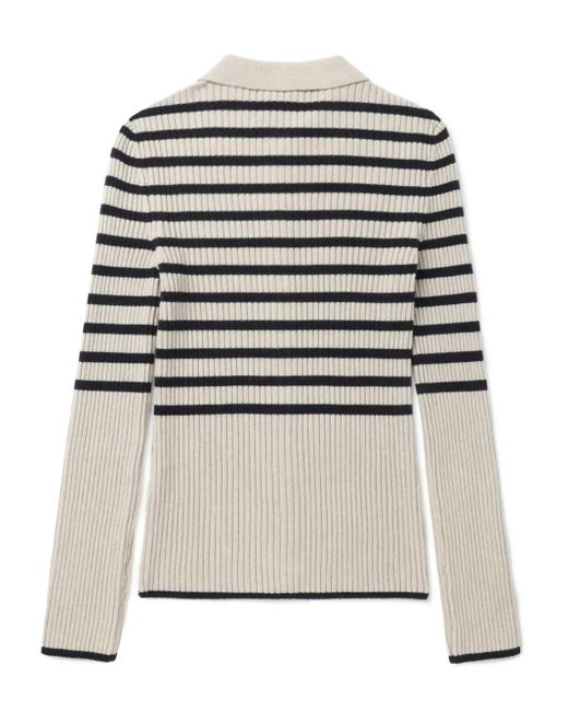 A.P.C. Gestreept Ribgebreid Vest in het White