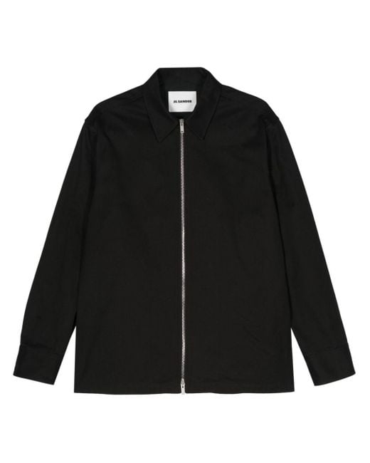 Jil Sander Black Zip-up Shirt Jacket for men