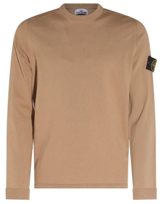 Felpa Con Applicazione Compass di Stone Island in Brown da Uomo