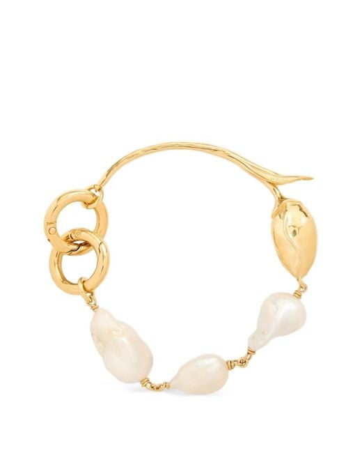 Erdem Metallic Bloom Pearl Bracelet