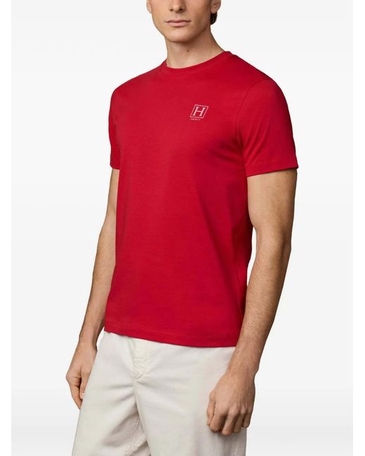 Hackett Red Logo-Print Cotton T-Shirt for men