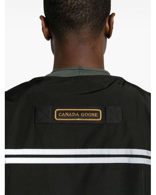 Canada Goose Black Logo-patch Zip-up Vest for men
