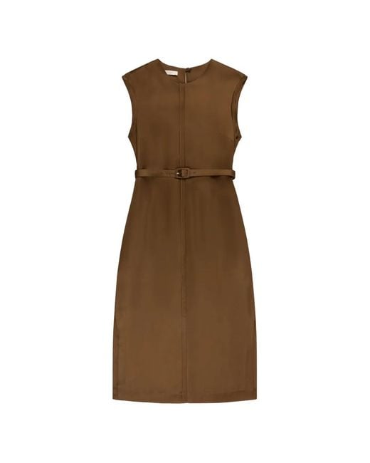 Glanshirt Brown Belted Midi Dress