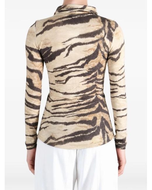 Baserange Tiger-Print Long-Sleeve Shirt in Metallic | Lyst