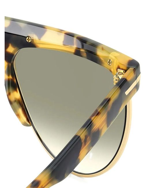 Victoria Beckham Brown Tortoiseshell-Effect Geometric-Frame Sunglasses