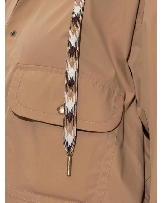 Moncler Natural Hooded Cropped Jacket
