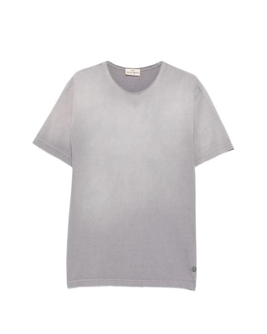 Antik Denim Gray Faded-Effect Raw-Cut T-Shirt for men
