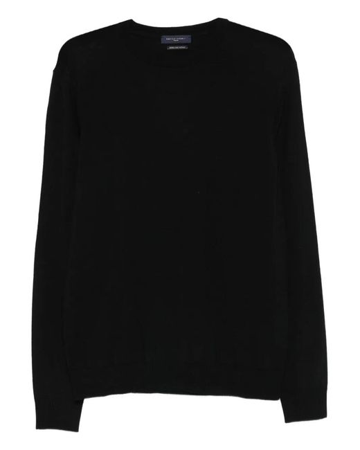 Daniele Fiesoli Black Crew-Neck Wool Sweater for men