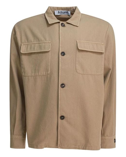 Altum Brown Button-Fastening Coat for men