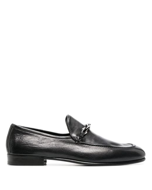 Jimmy Choo Black Marti Reverse Leather Loafers for men