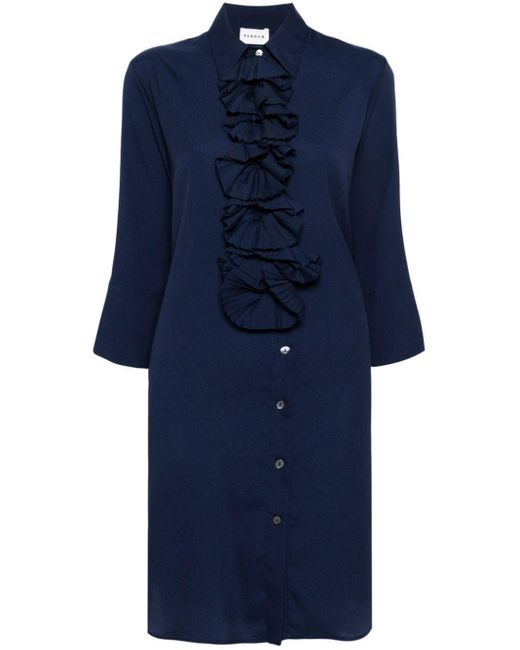P.A.R.O.S.H. Blue Ruffled-detail A-line Dress