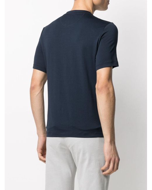 Cruciani コットン スリムフィット Tシャツ カラー ブルー メンズ Lyst