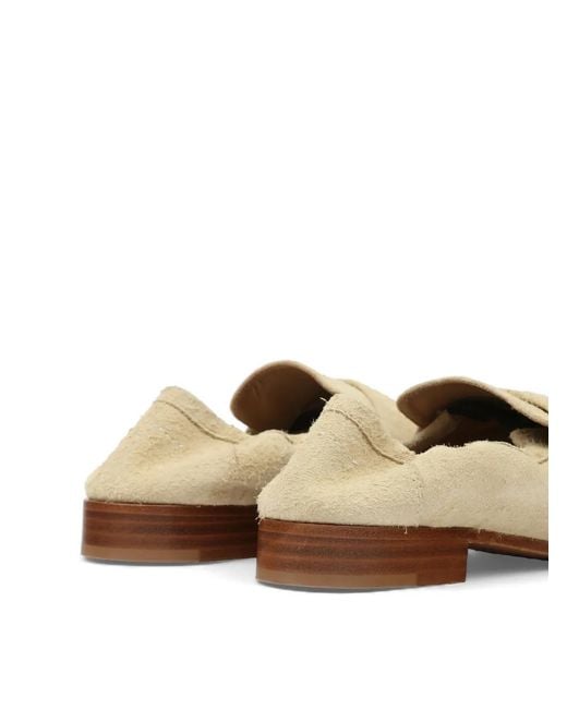 MM6 by Maison Margiela White Leather Loafers