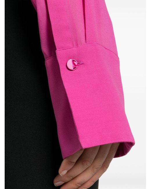 Chemise en soie à manches longues Genny en coloris Pink