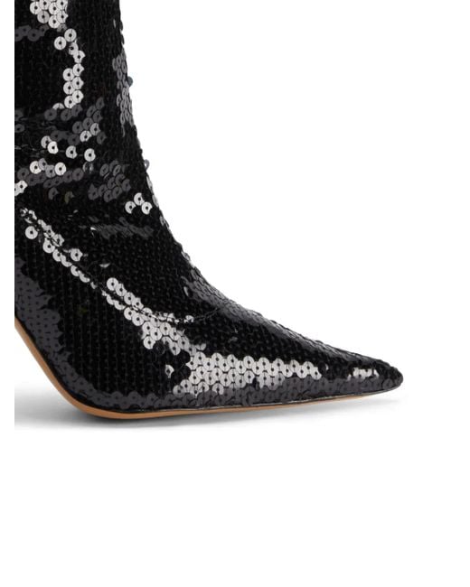 Alexandre Vauthier Black Sequin-Embellished Boots