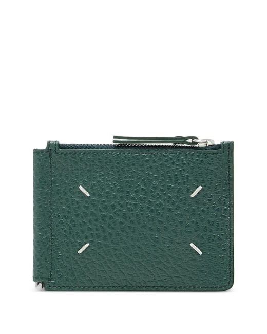 Maison Margiela Green Grained-Leather Wallet