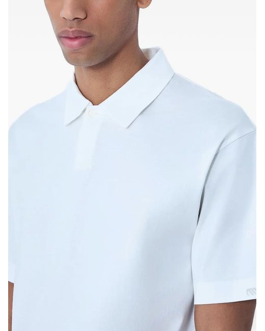 MOOS STUDIO White Short-Sleeved Cotton Polo Shirt for men