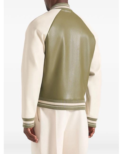 Manière De Voir Green Guy Contrast-Panel Bomber Jacket for men