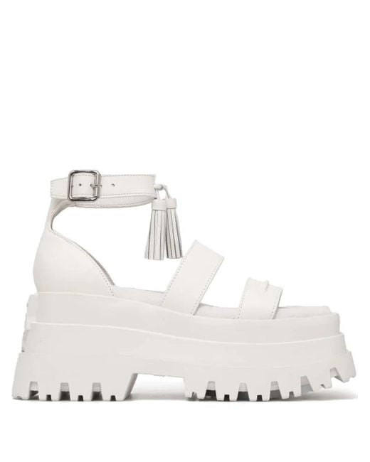 Naked Wolfe White Dare Platform Sandals