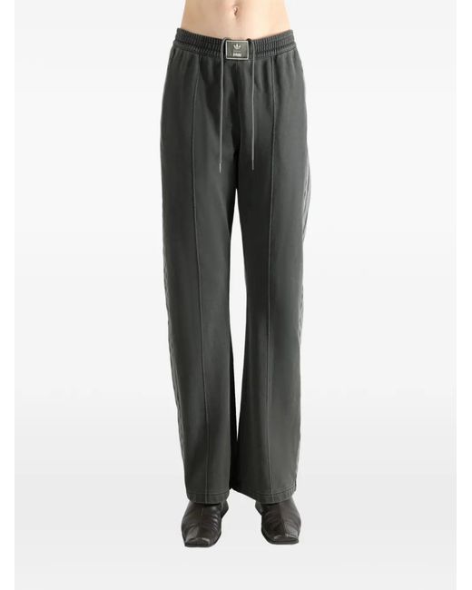 Adidas Gray Stripe-Detail Track Pants