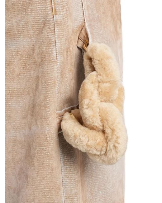 DARKPARK Natural Side-Embellishment Bleached Wide-Leg Jeans