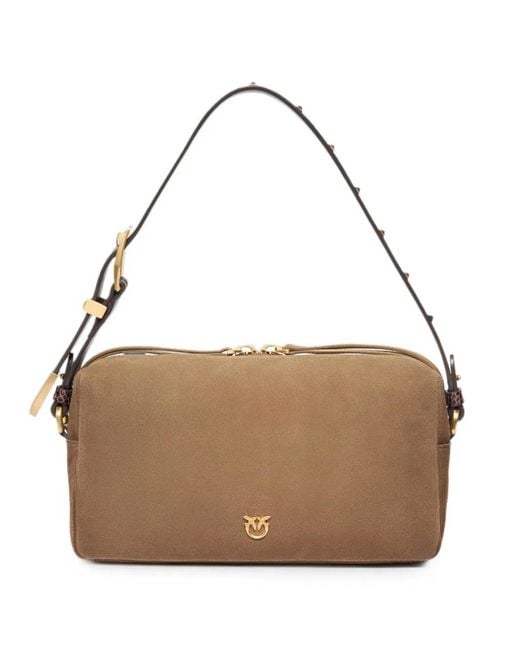 Pinko Brown Medium Crossbody Boston Bag