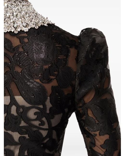 Jenny Packham パフスリーブ マキシドレス Black