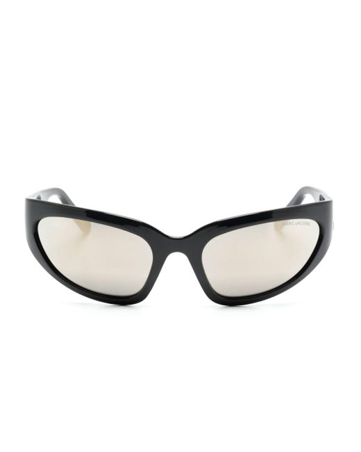Marc Jacobs Black The Bold Logo Biker-frame Sunglasses