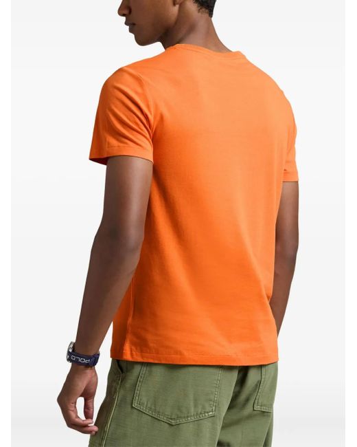Polo Ralph Lauren Orange Logo-Embroidered Crew-Neck T-Shirt for men
