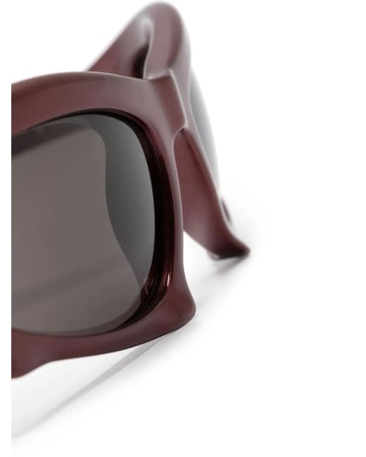 Balenciaga Brown Bar Rectangle-Frame Sunglasses