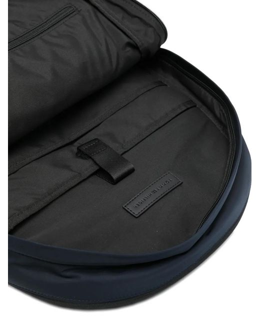 Tommy Hilfiger Black Logo-Patch Backpack for men