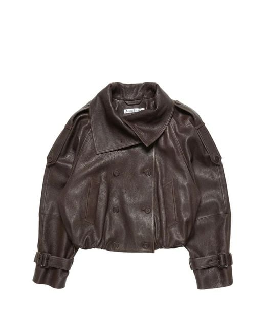 Acne Cropped Trenchcoat in het Brown