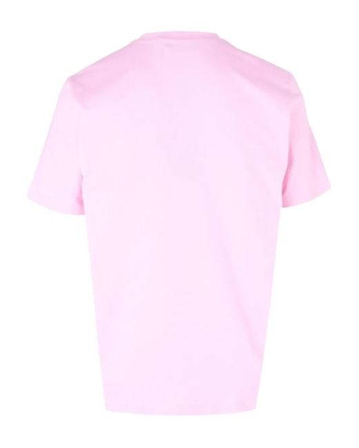 MSGM Pink Logo T-Shirt for men