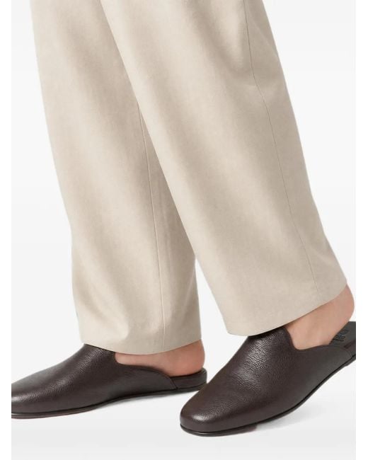 Scarosso Black Atlas Travel Grained Leather Slippers