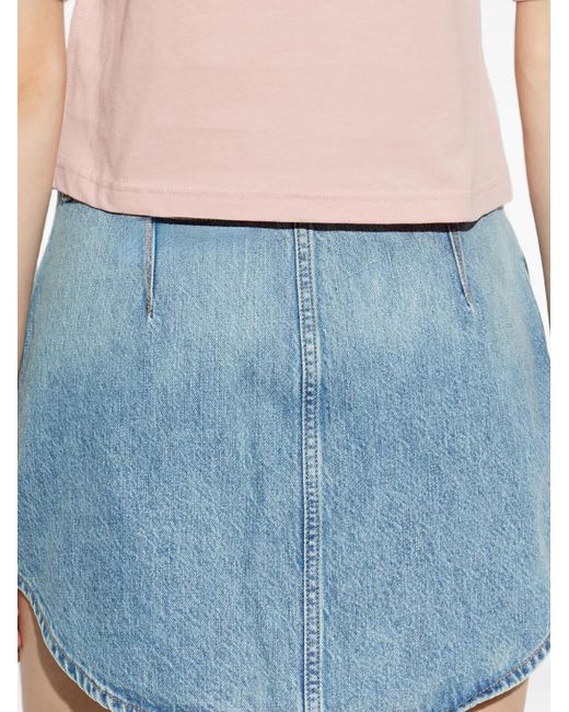 DIESEL Pink T-Cropyn Embroidered-Logo T-Shirt