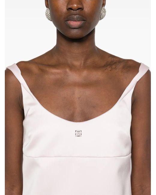 Givenchy Pink 4G Ruffle Satin Minidress