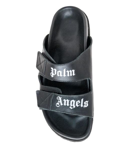 Palm Angels Black Logo-Strap Sandals