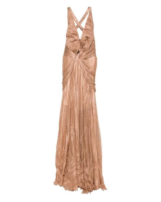 IRIS SERBAN Natural Kleid mit überkreuzten Trägern