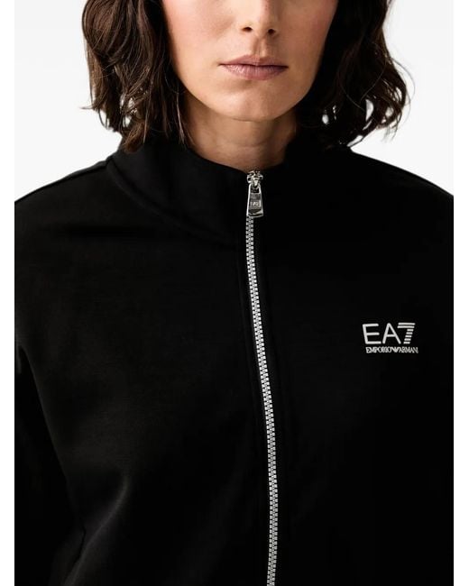 EA7 Black Logo-Print Tracksuit