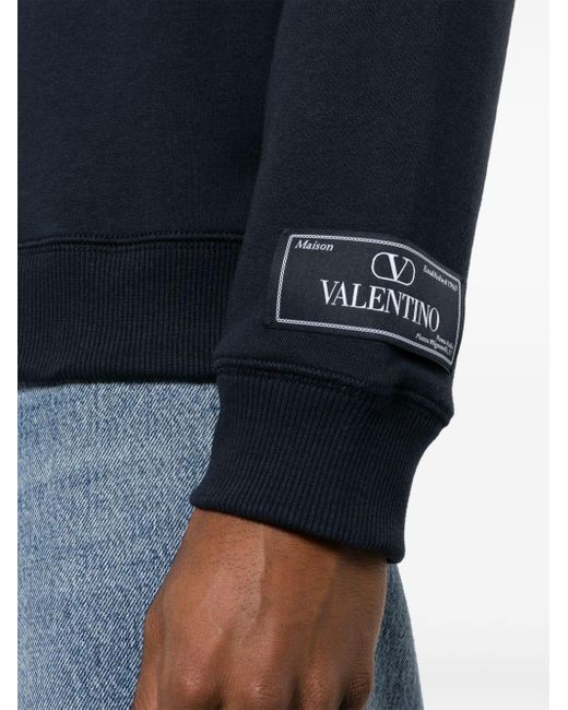 Valentino Garavani Sweater Met Logopatch in het Blue voor heren