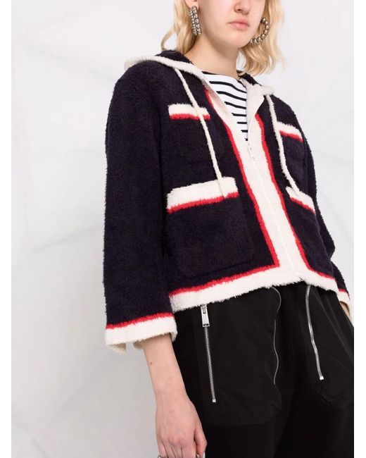 Undercover Black Stripe-Trim Hooded Jacket