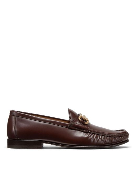 Brunello Cucinelli Brown Horsebit Leather Loafers for men