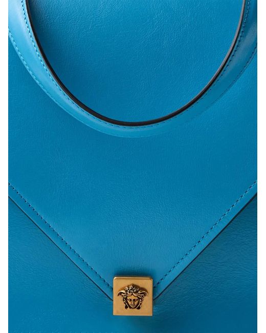 Versace Blue Severine Leather Shoulder Bag