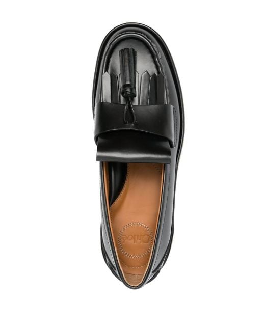 Chloé Black Jamie Flatform Leather Loafers - Women's - Calf Leather/rubber
