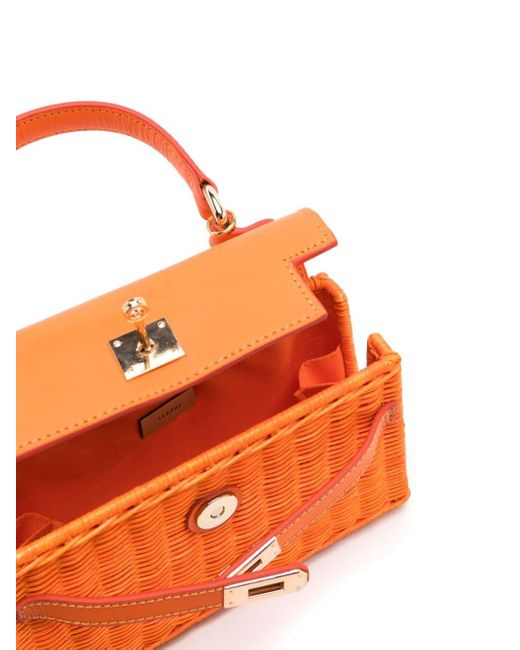 Serpui Orange Justine Woven-wicker Mini Bag