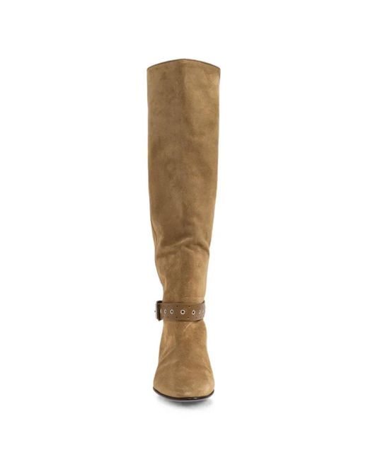 Isabel Marant Natural Rilton Buckle-Strap Boots